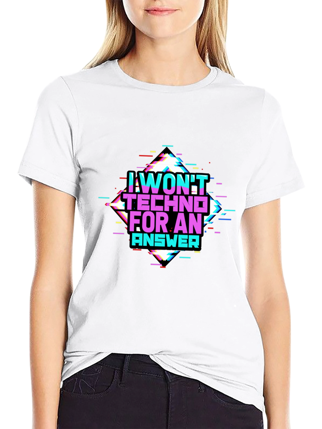 I Wont Techno for an Answer Glitch T-Shirt