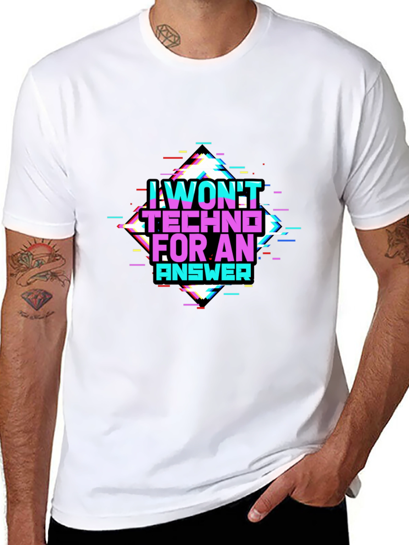 I Wont Techno for an Answer Glitch T-Shirt