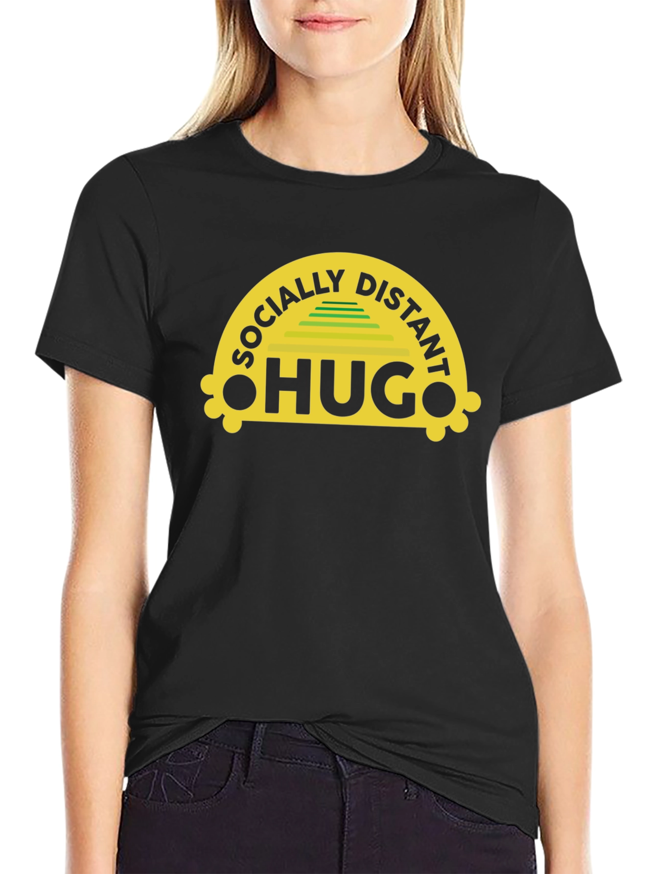 Socially Distant Hugs T-Shirt - Black