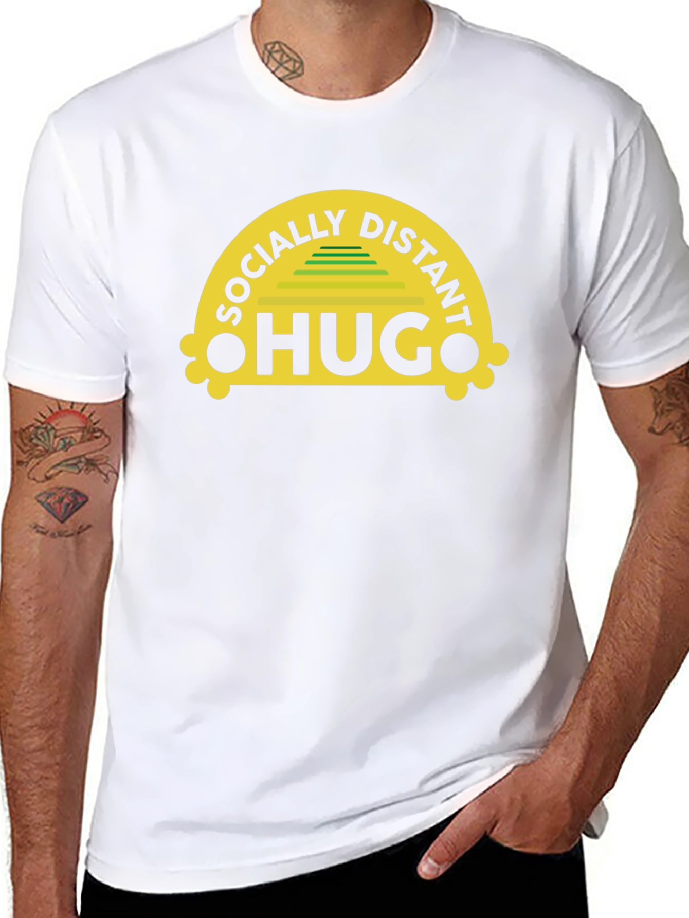 Socially Distant Hugs T-Shirt - Black