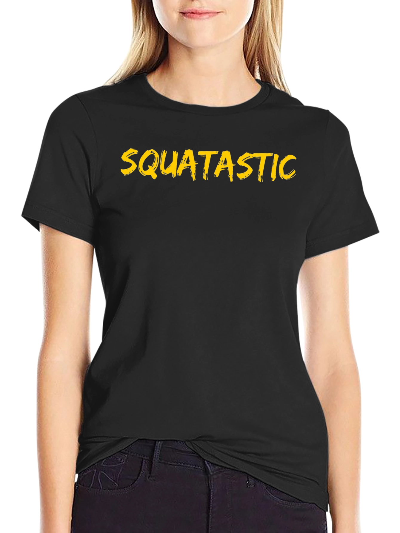 Squatastic Black Crew Neck T-Shirt