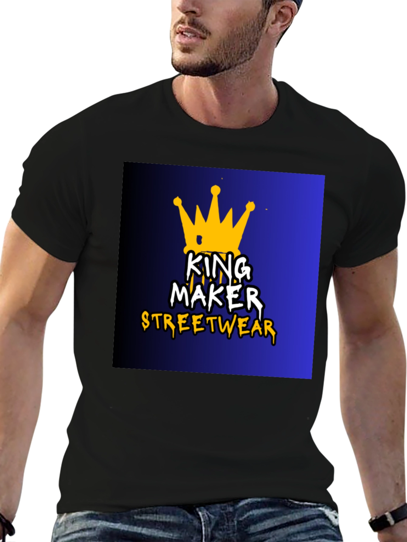 King Maker Streetwear Black Graphic Tee