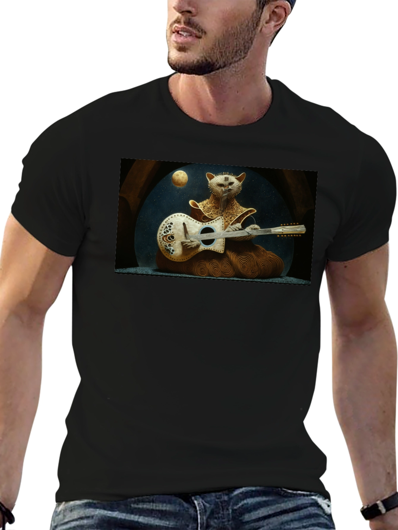 Musician Cat Graphic T-Shirt