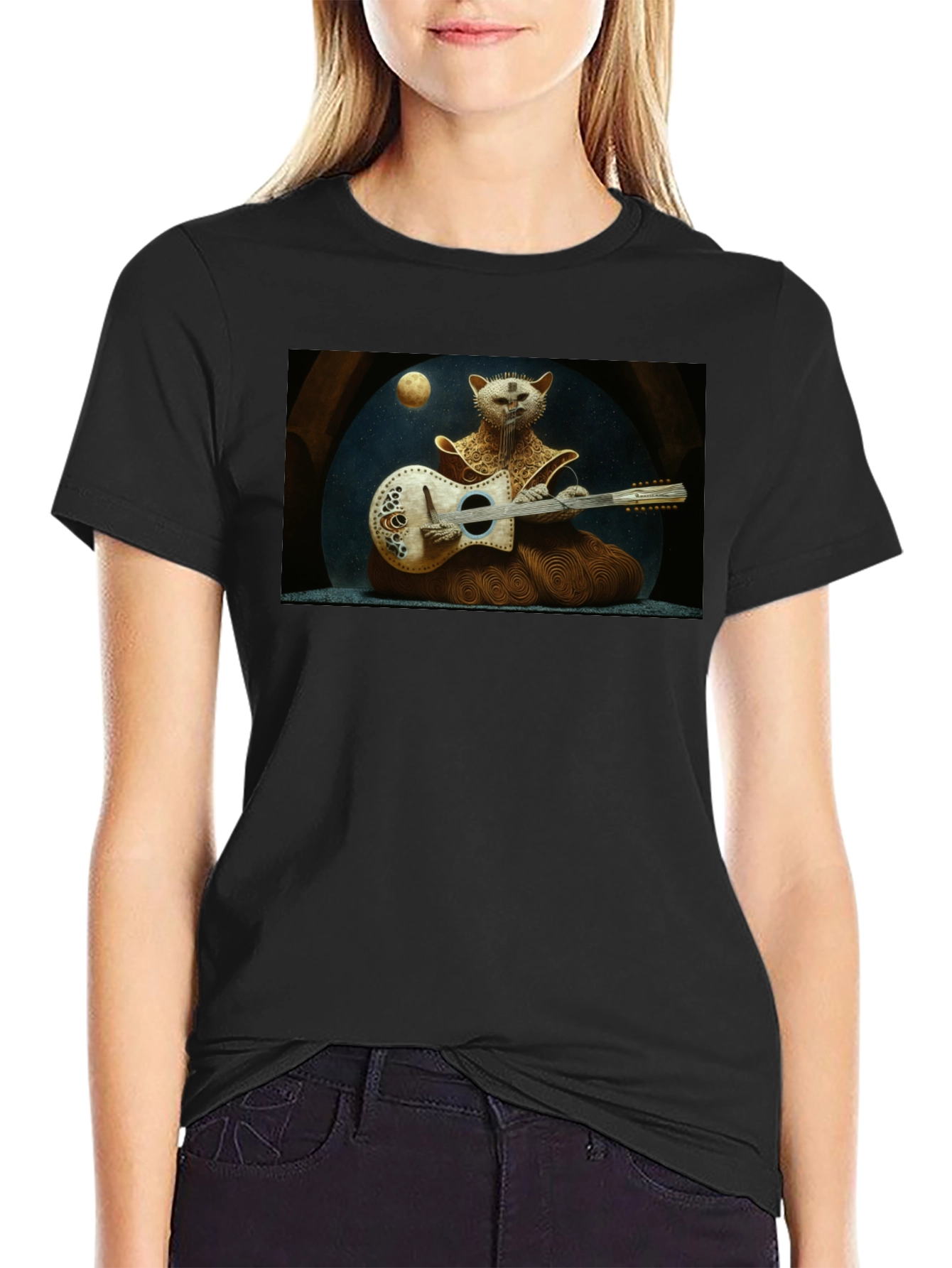 Musician Cat Graphic T-Shirt