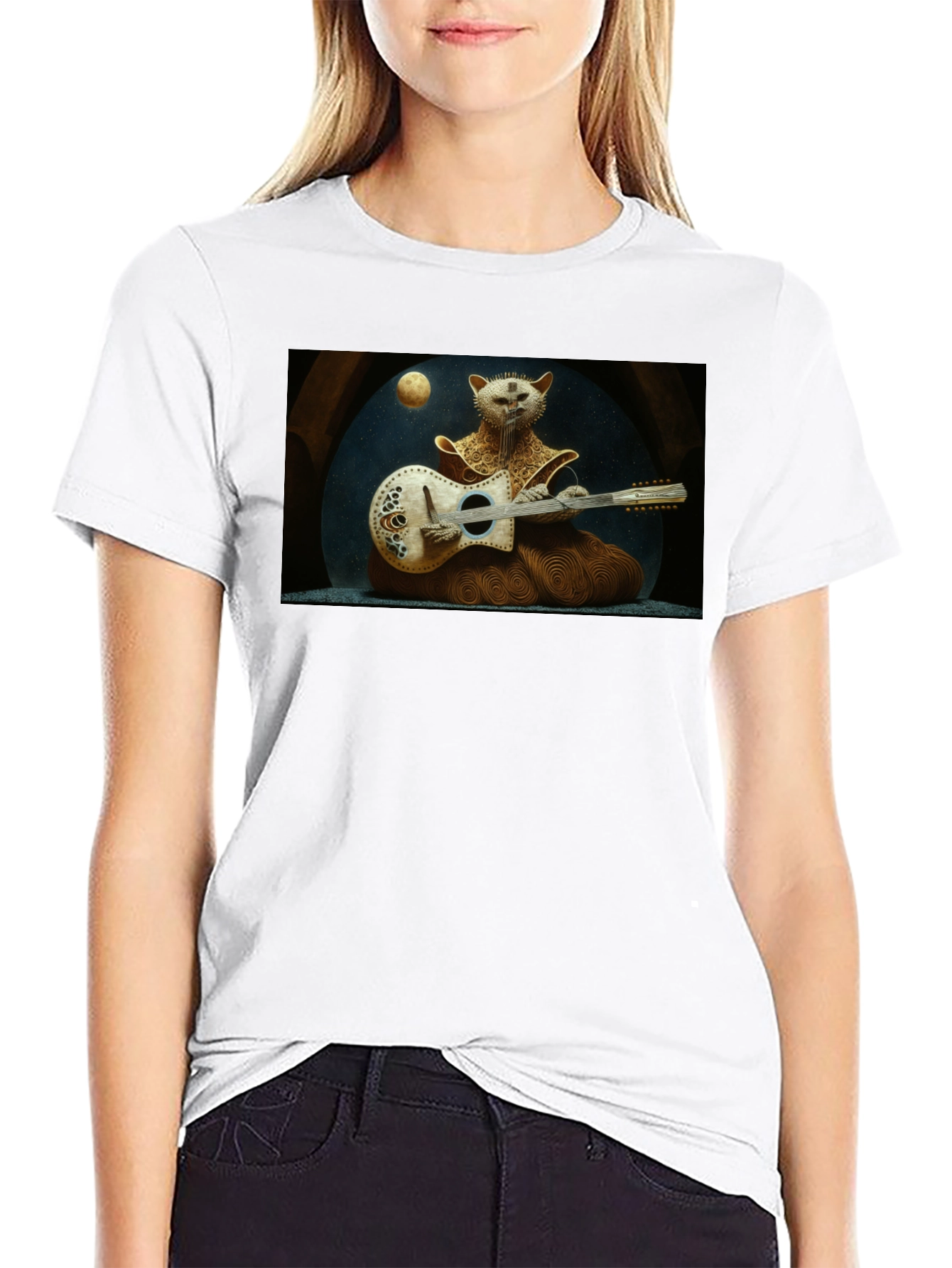 Musician Cat Graphic T-Shirt