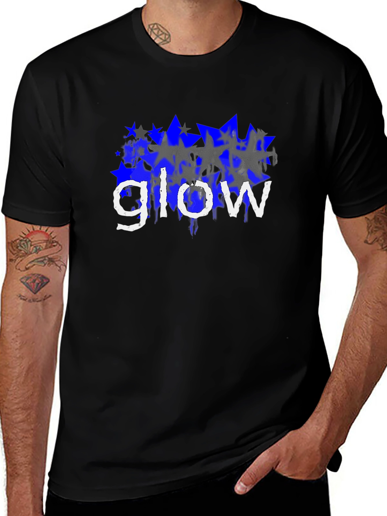 Glow Star Graphic T-Shirt - Black