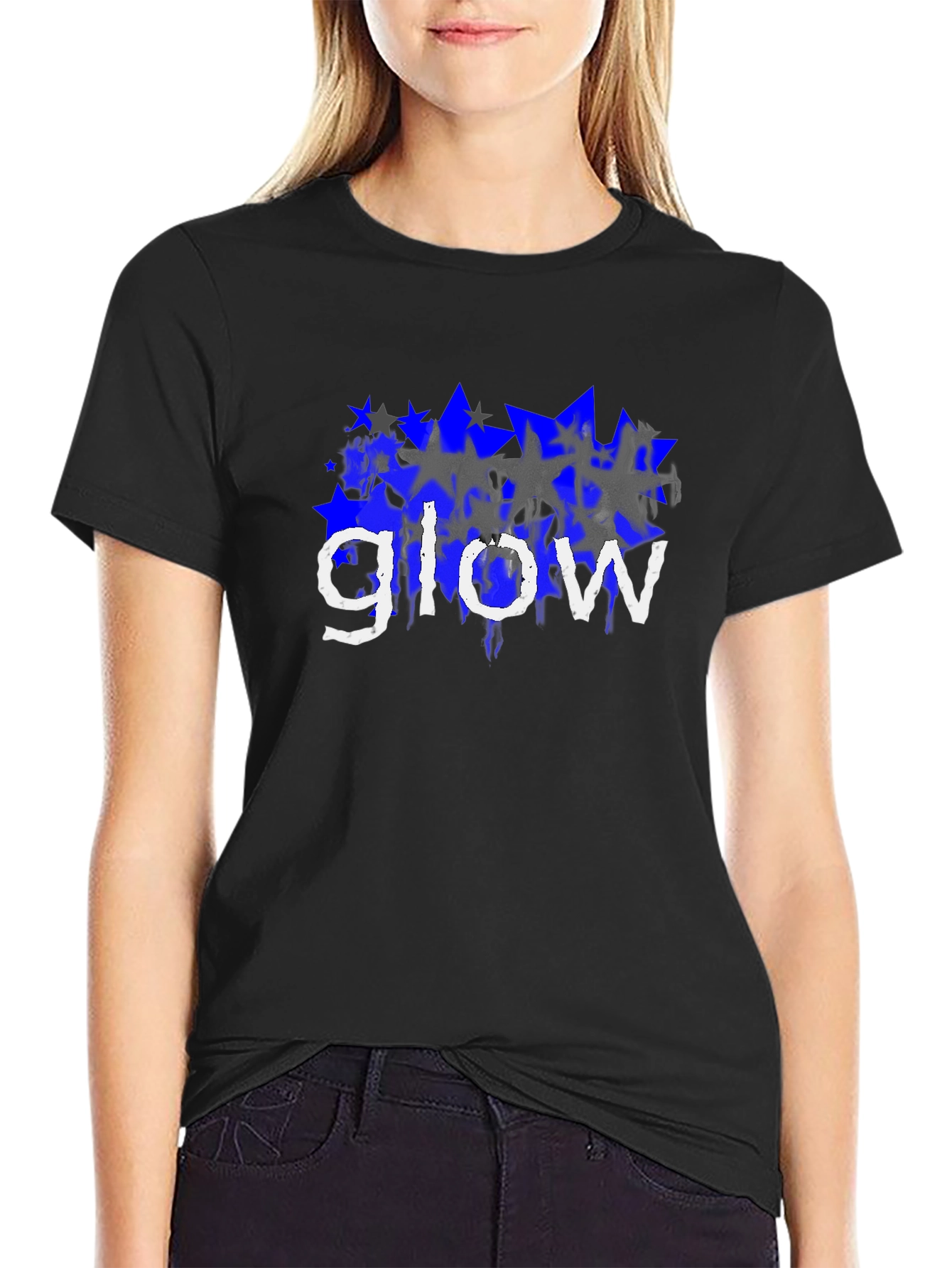 Glow Star Graphic T-Shirt - Black