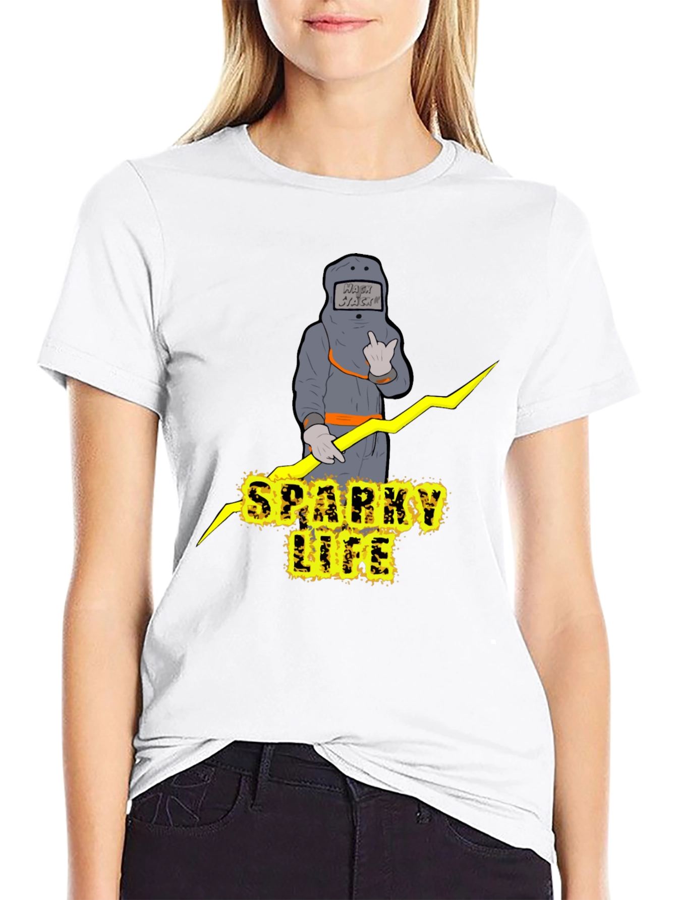 Sparky Life Graphic T-Shirt - Black Crew Neck Tee