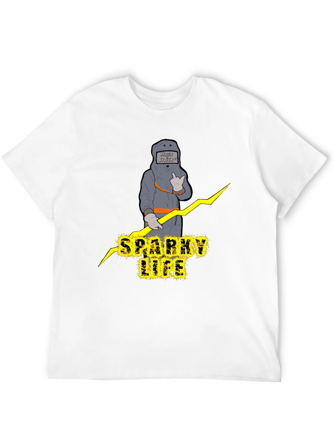 Sparky Life Graphic T-Shirt - Black Crew Neck Tee