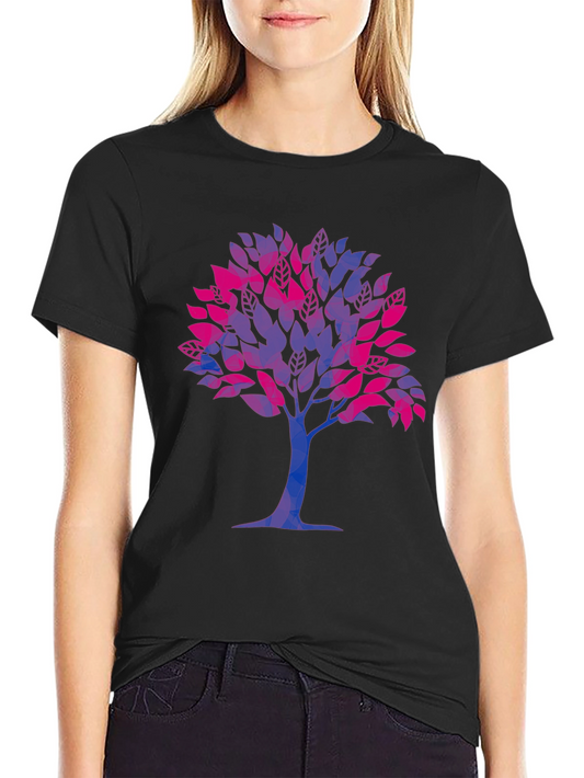 Bisexual Pride Tree Graphic Tee - Soft Black Shirt