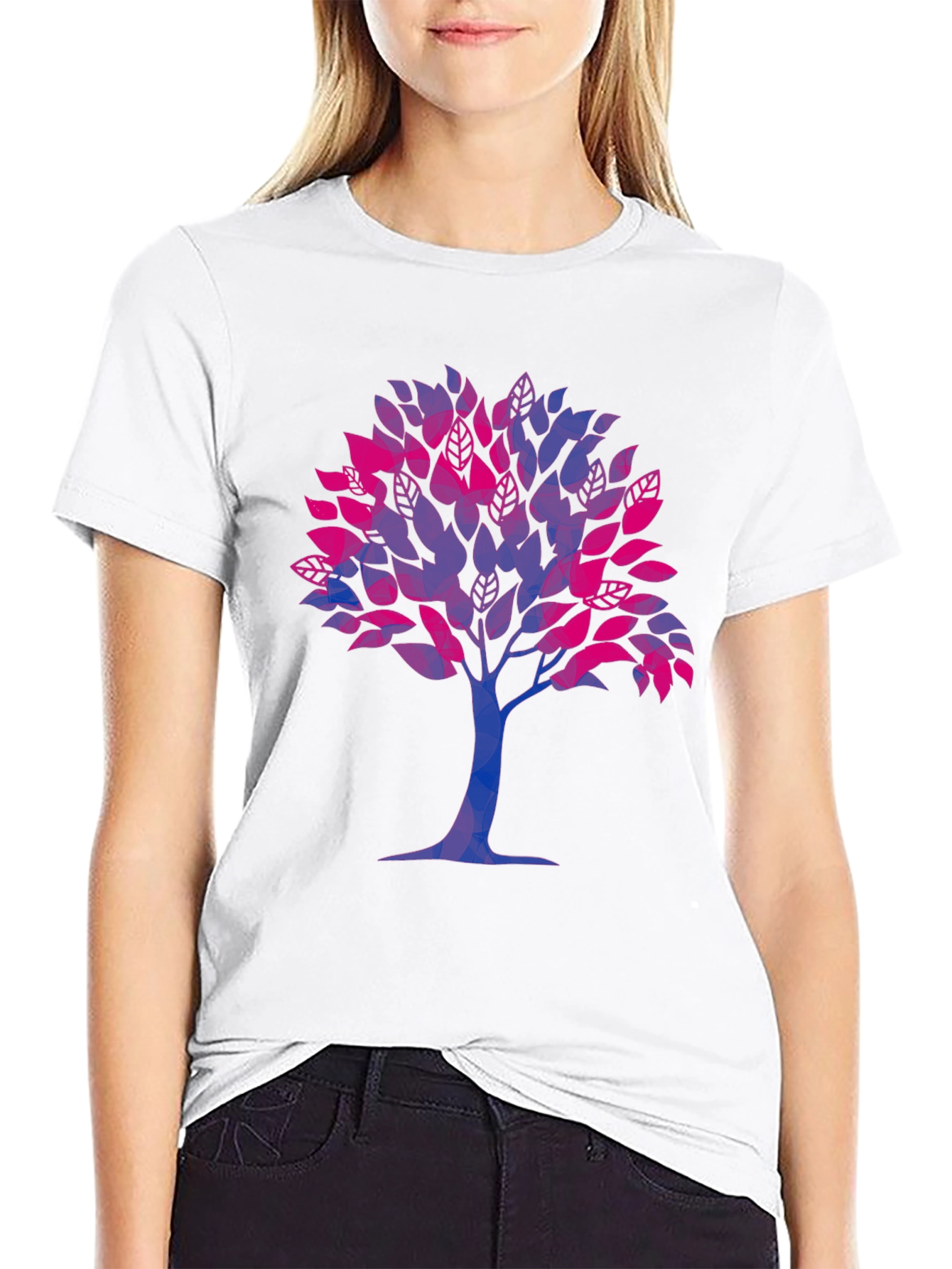 Bisexual Pride Tree Graphic Tee - Soft Black Shirt