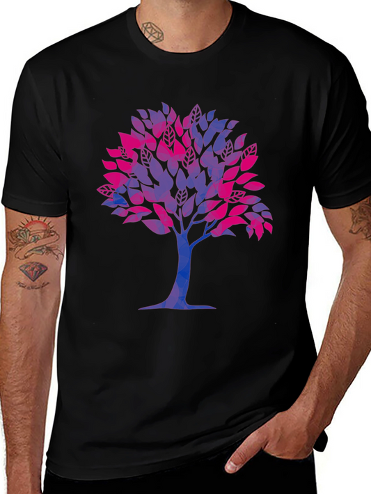 Bisexual Pride Tree Graphic Tee - Soft Black Shirt