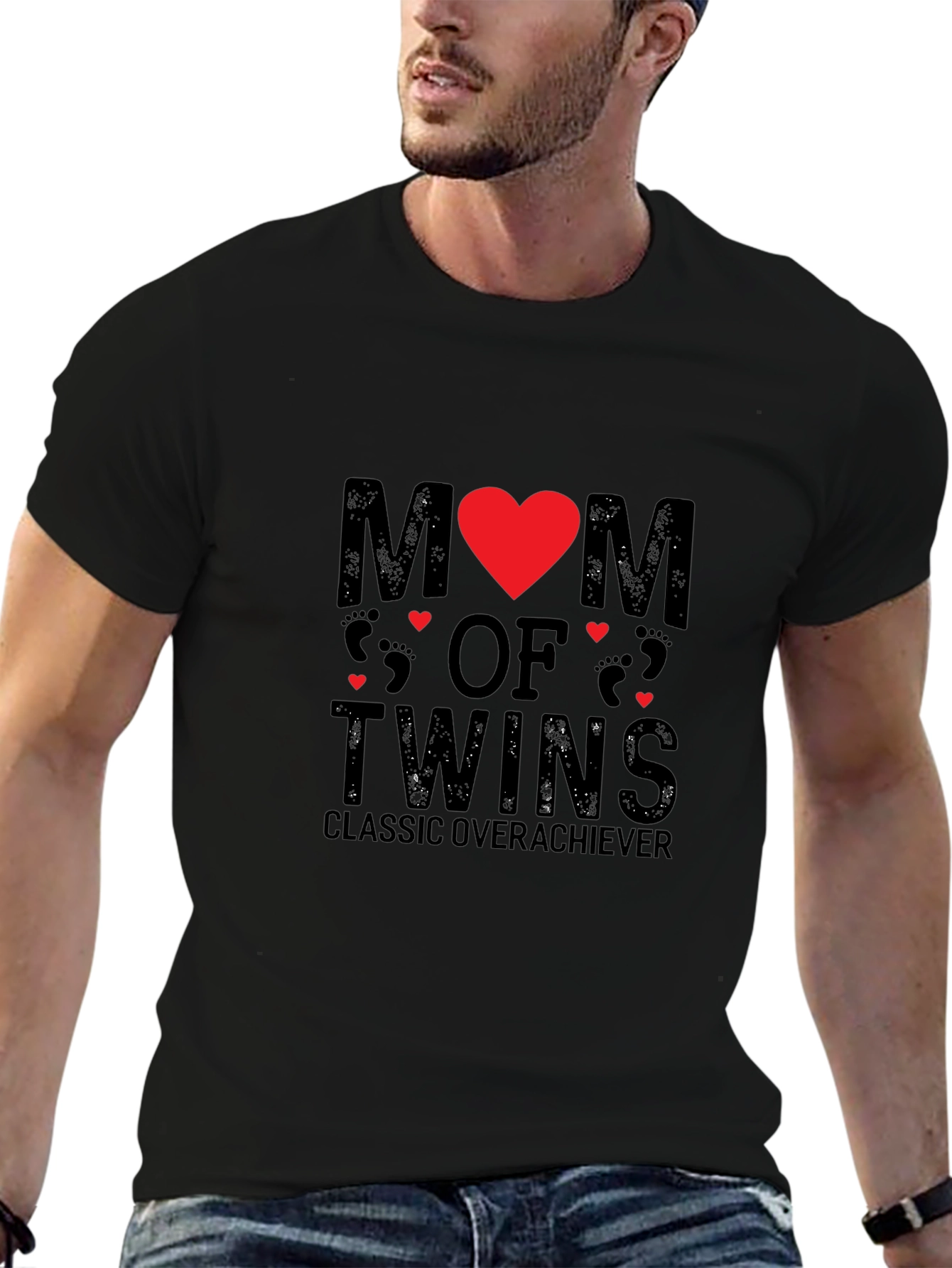 Mom of Twins T-Shirt - Classic Overachiever Design