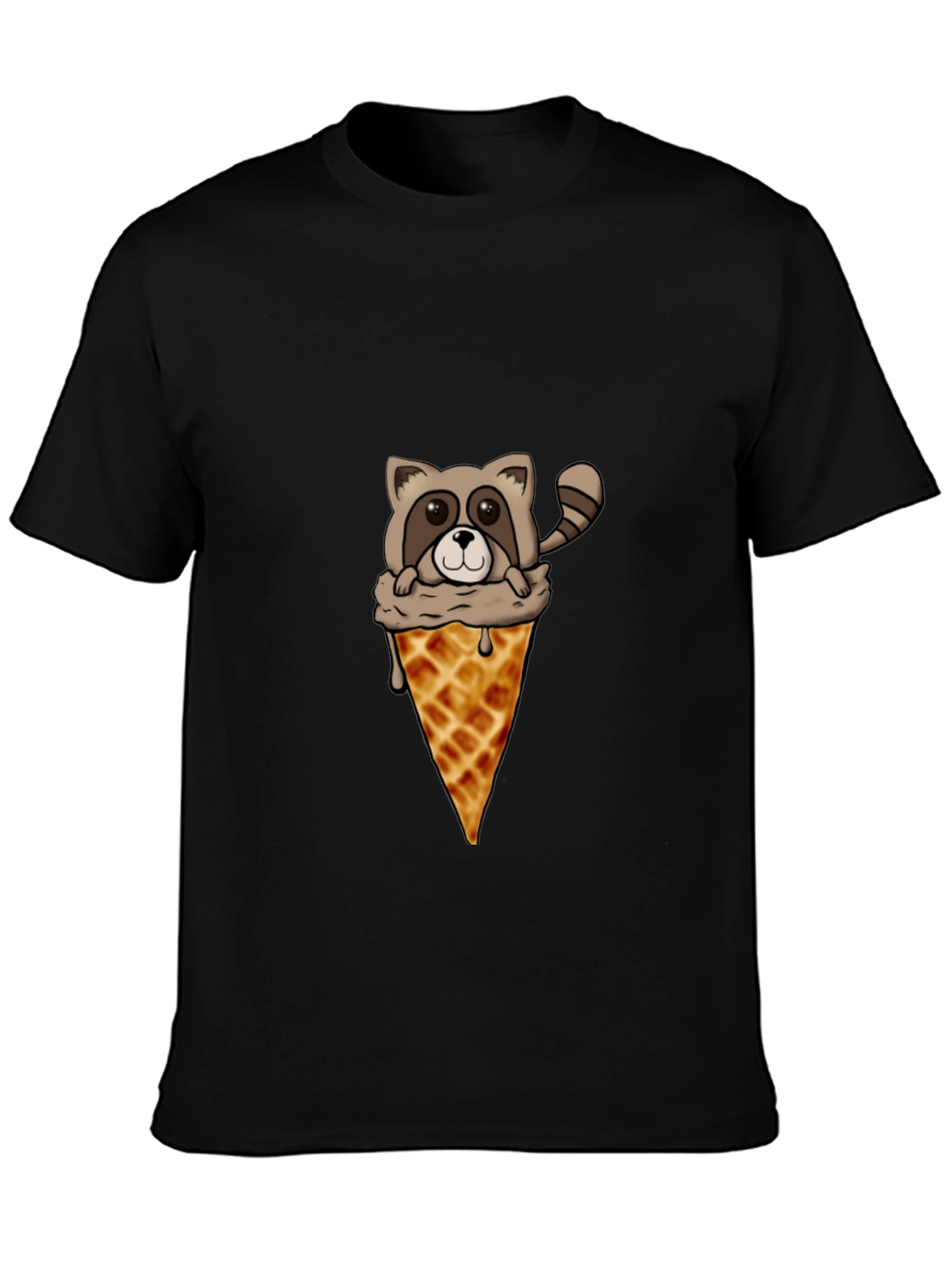 Raccoon Ice Cream Cone Graphic Tee