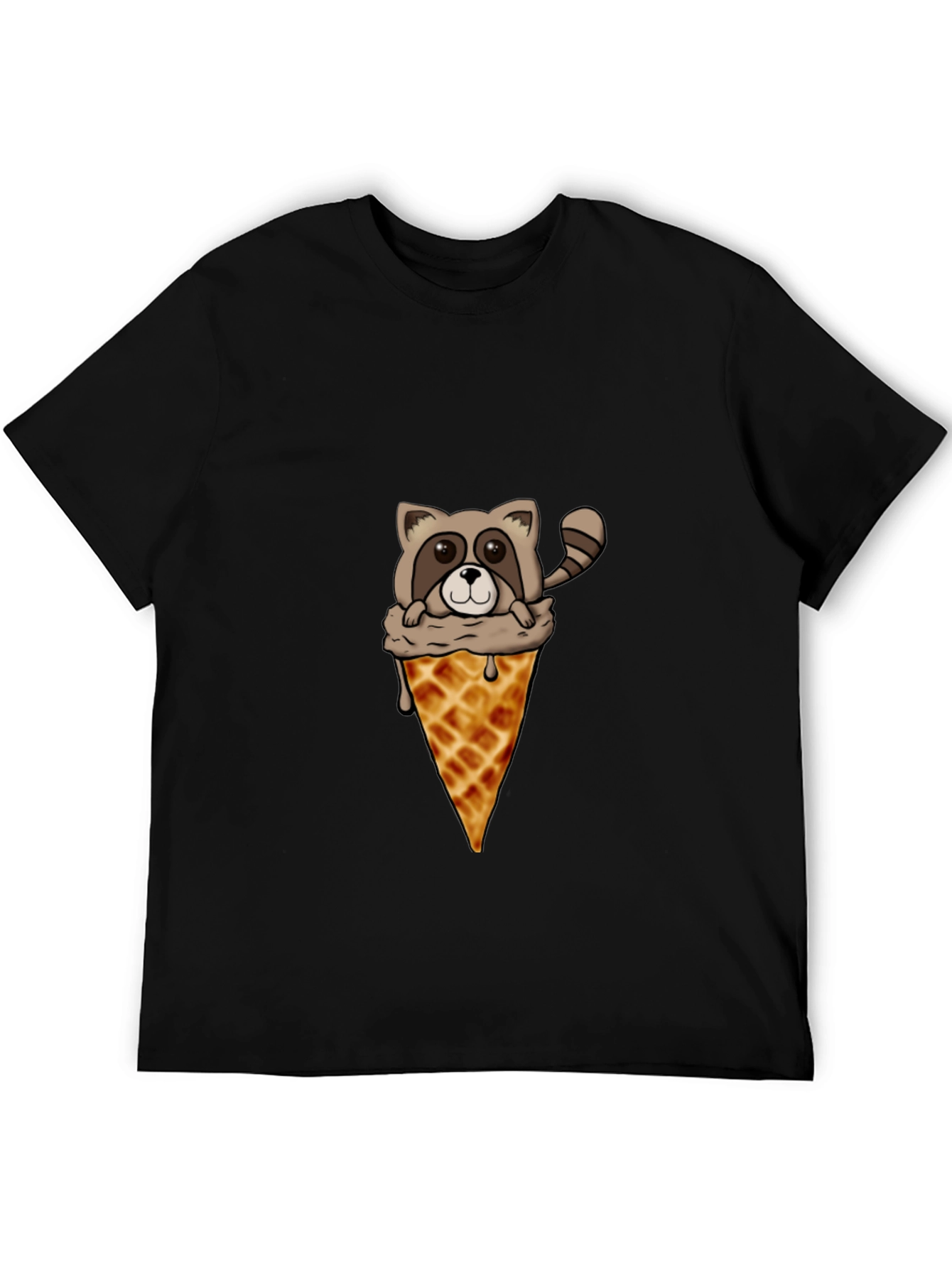 Raccoon Ice Cream Cone Graphic Tee
