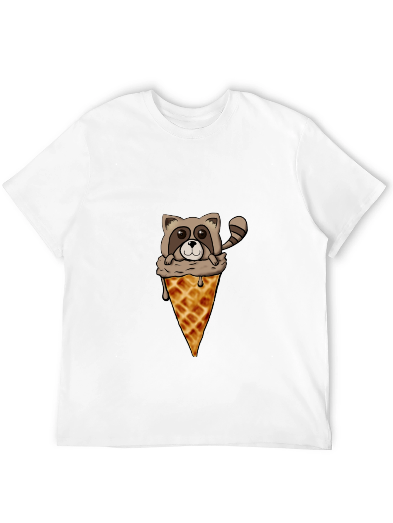 Raccoon Ice Cream Cone Graphic Tee
