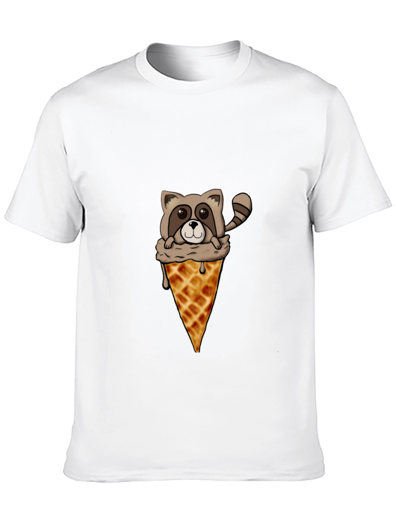 Raccoon Ice Cream Cone Graphic Tee
