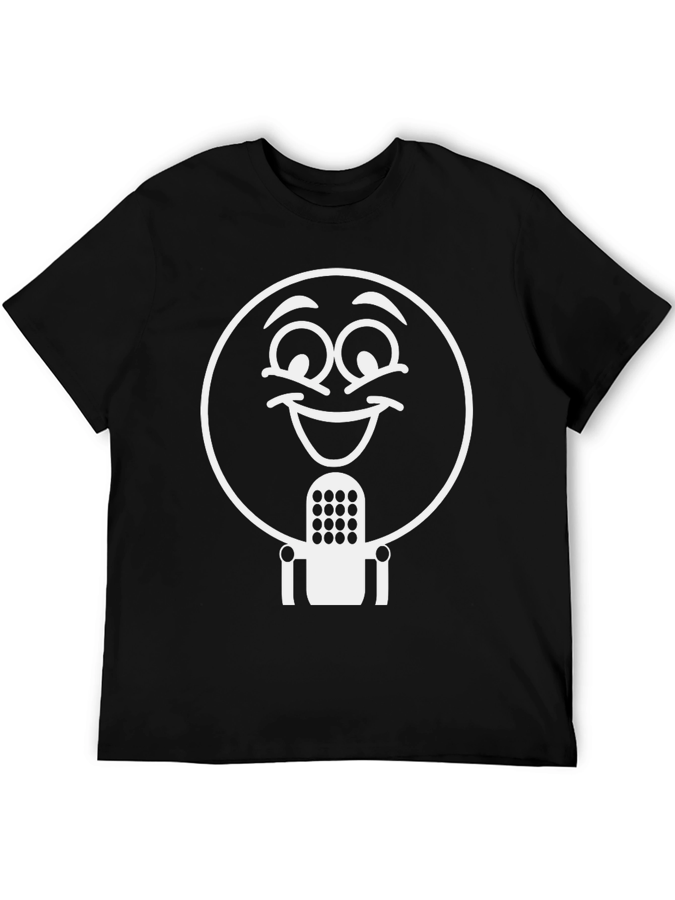 Smiling Microphone Graphic Tee - Black