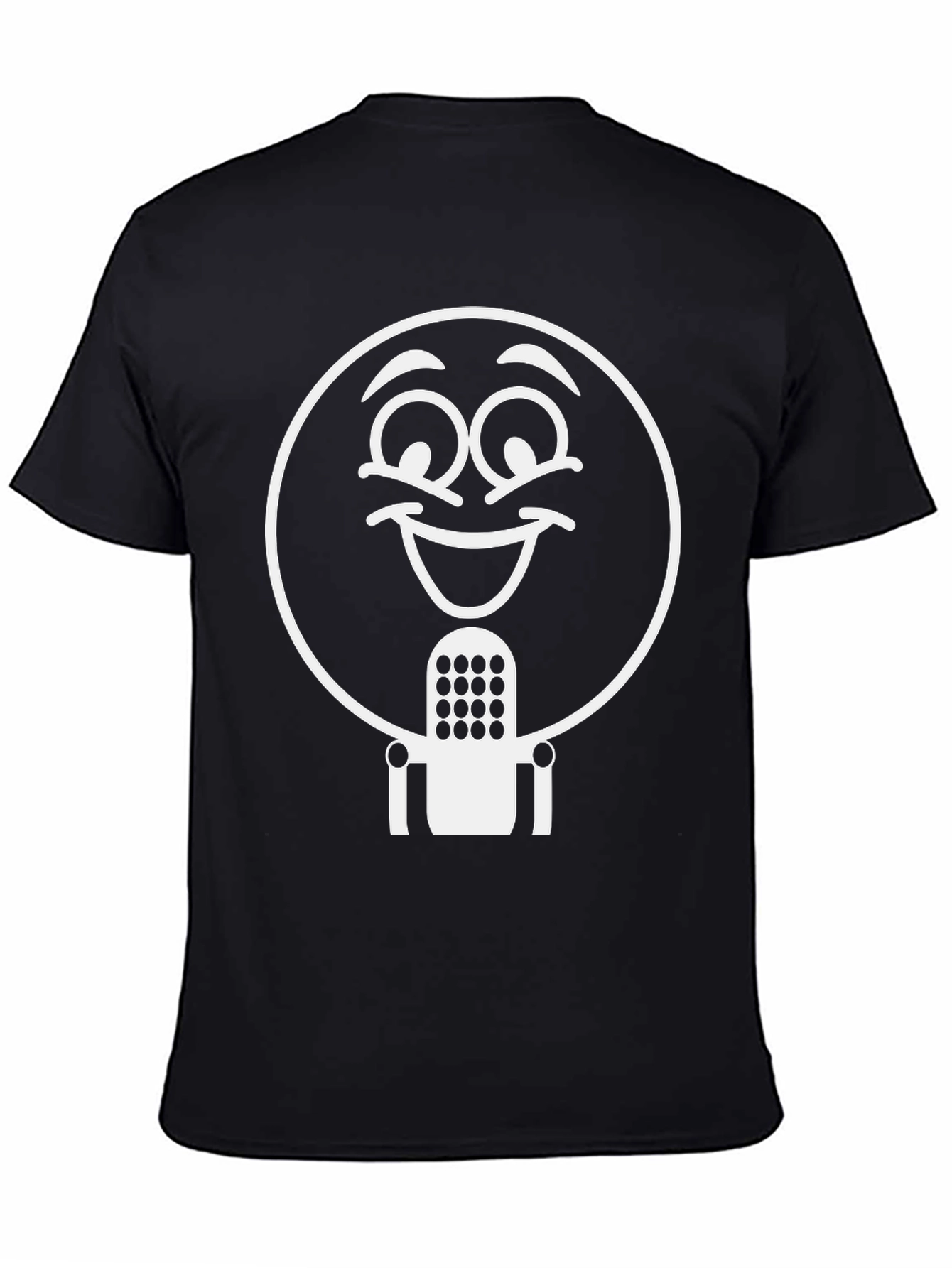 Smiling Microphone Graphic Tee - Black