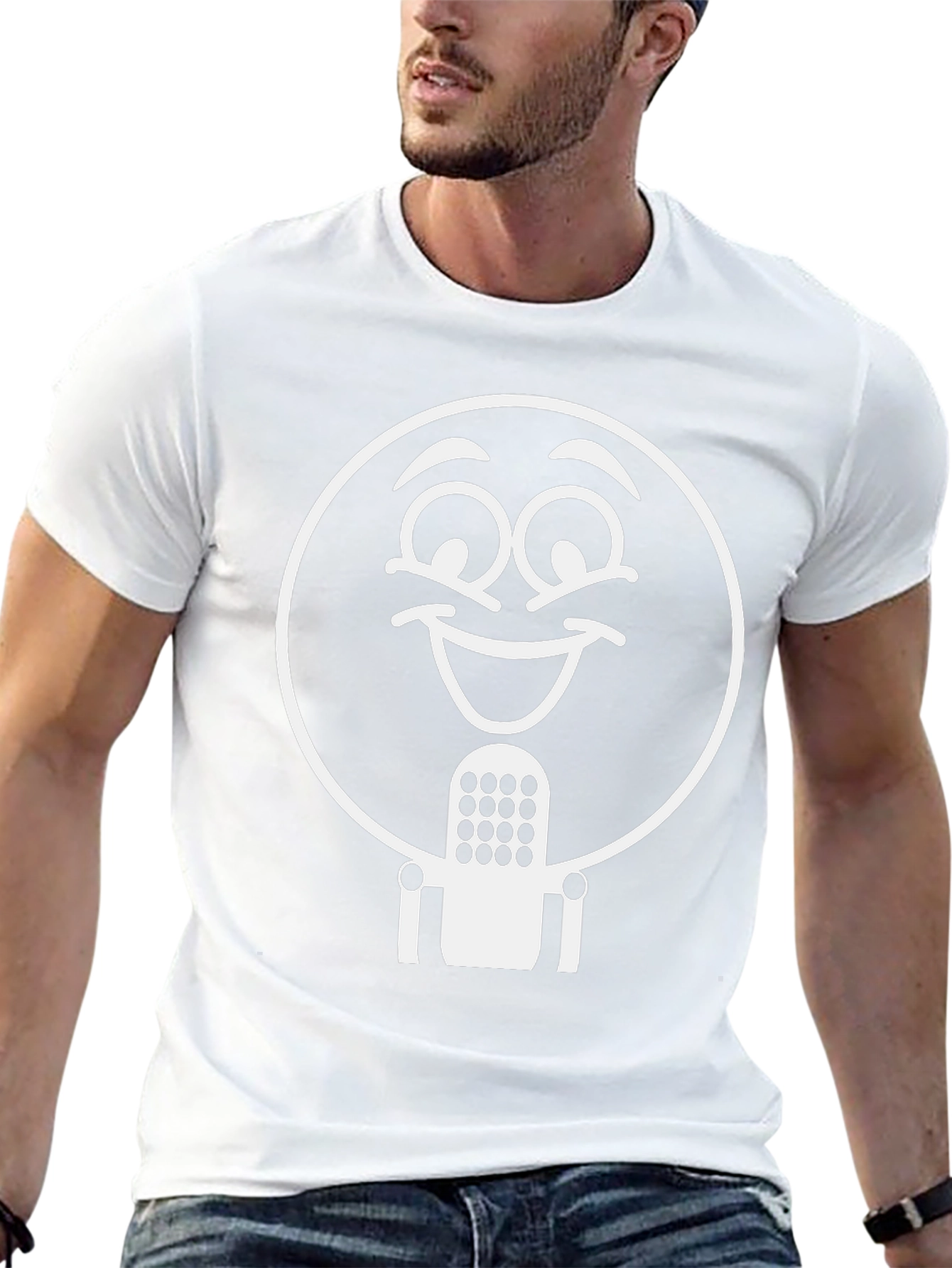 Smiling Microphone Graphic Tee - Black