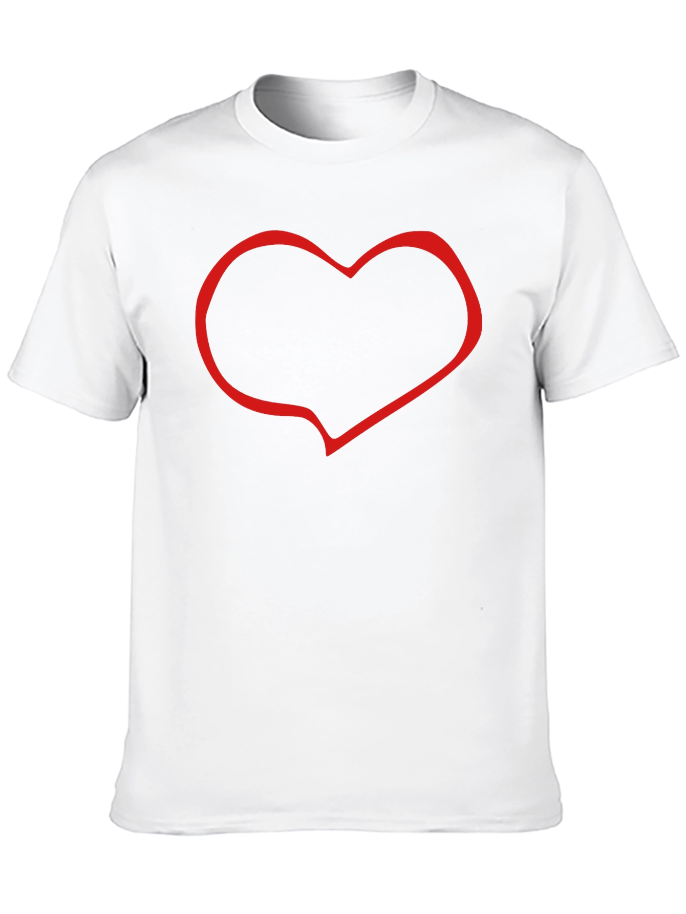 Black T-Shirt with Red Heart Outline