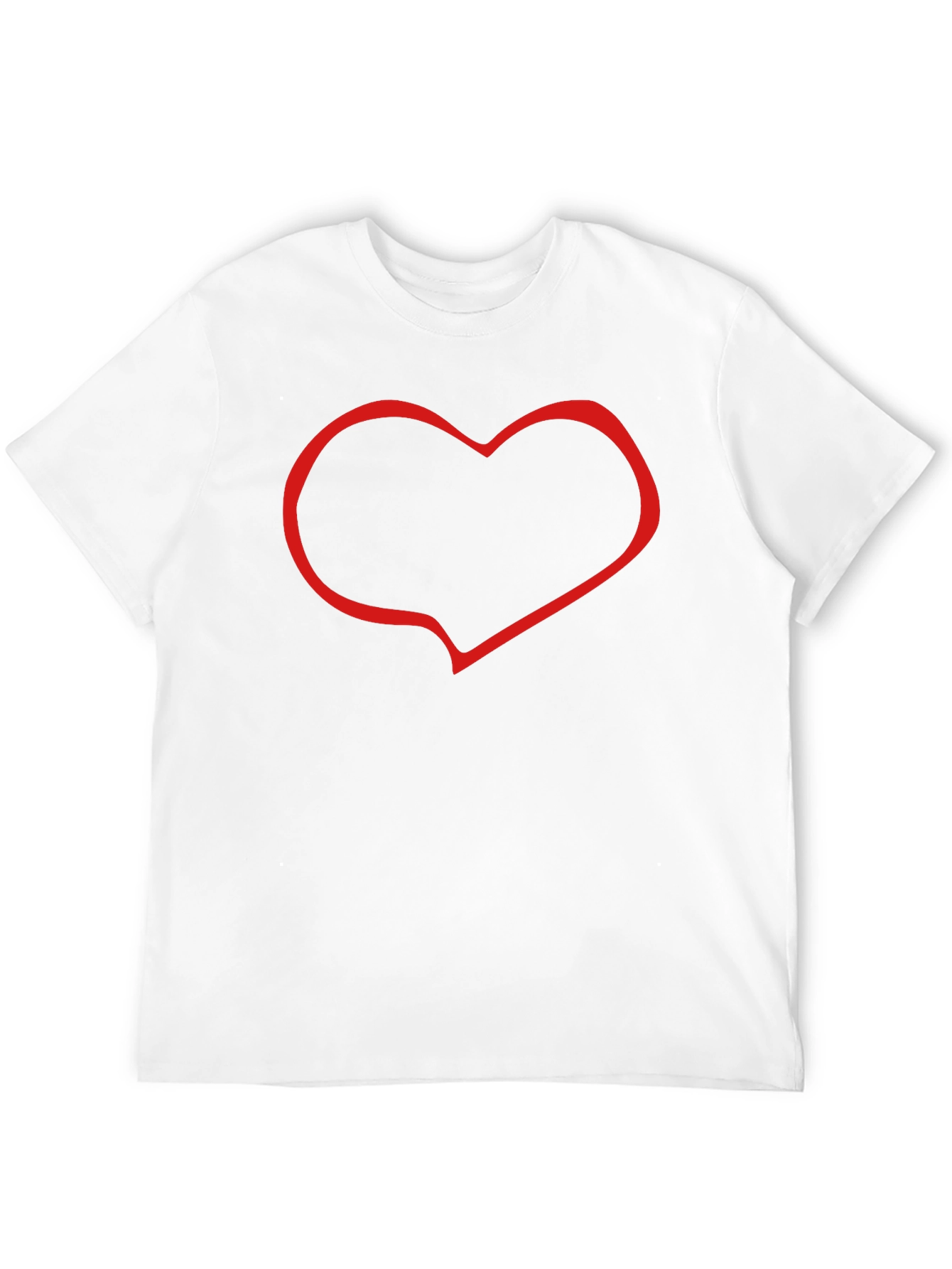 Black T-Shirt with Red Heart Outline