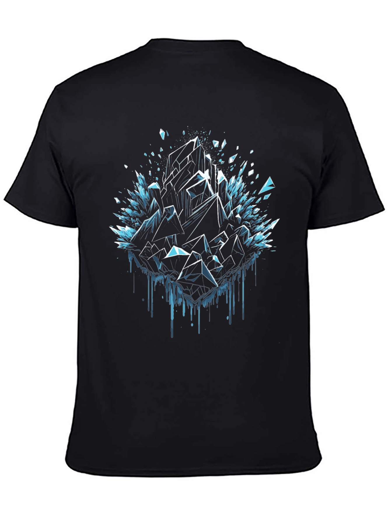Abstract Crystal Graphic Tee - Premium Black T-Shirt
