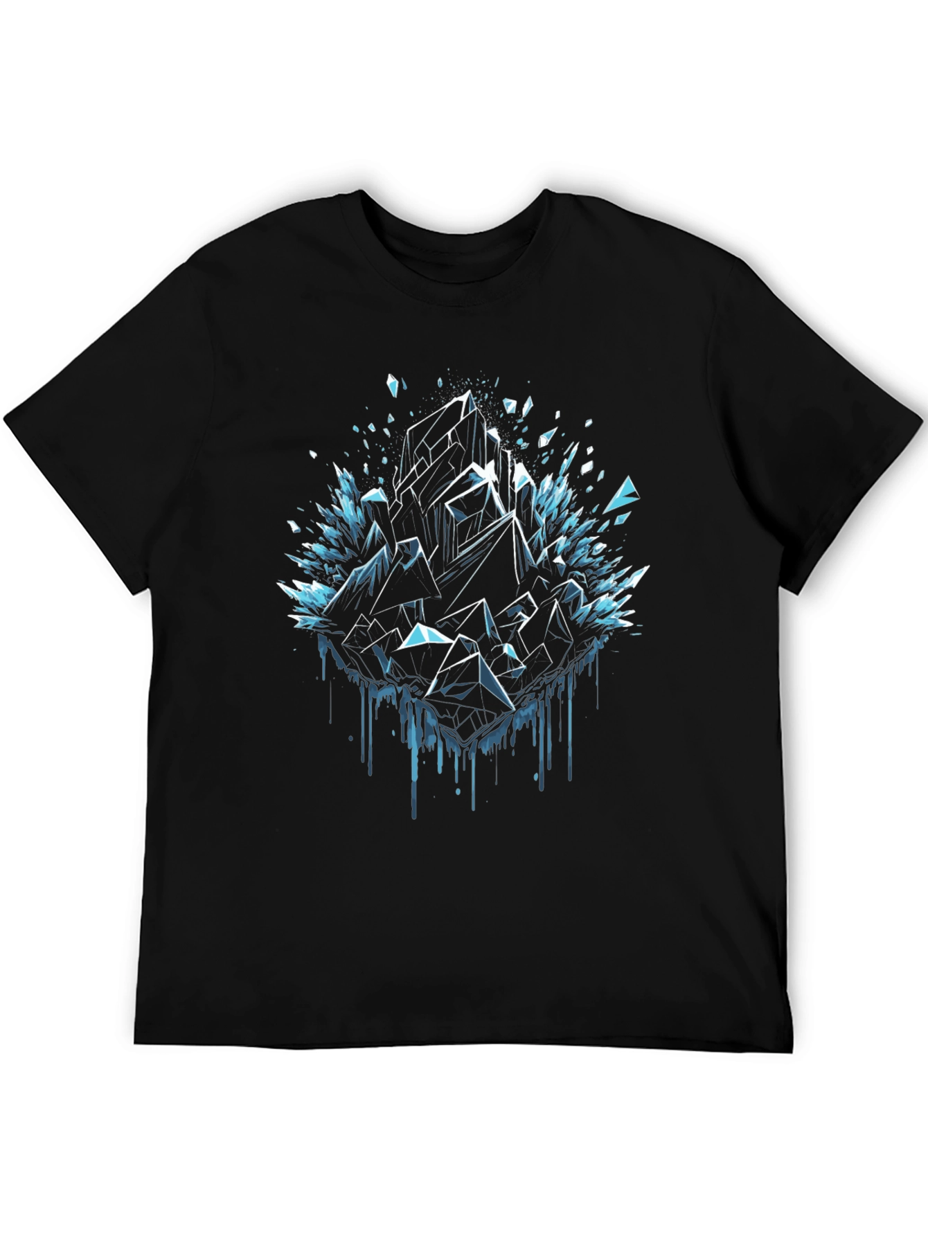 Abstract Crystal Graphic Tee - Premium Black T-Shirt
