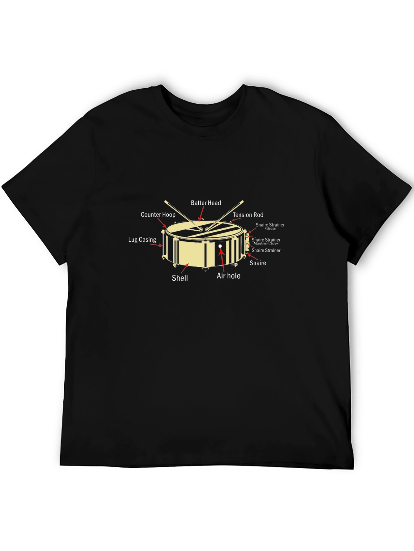 Snare Drum Parts T-Shirt - Musician Apparel