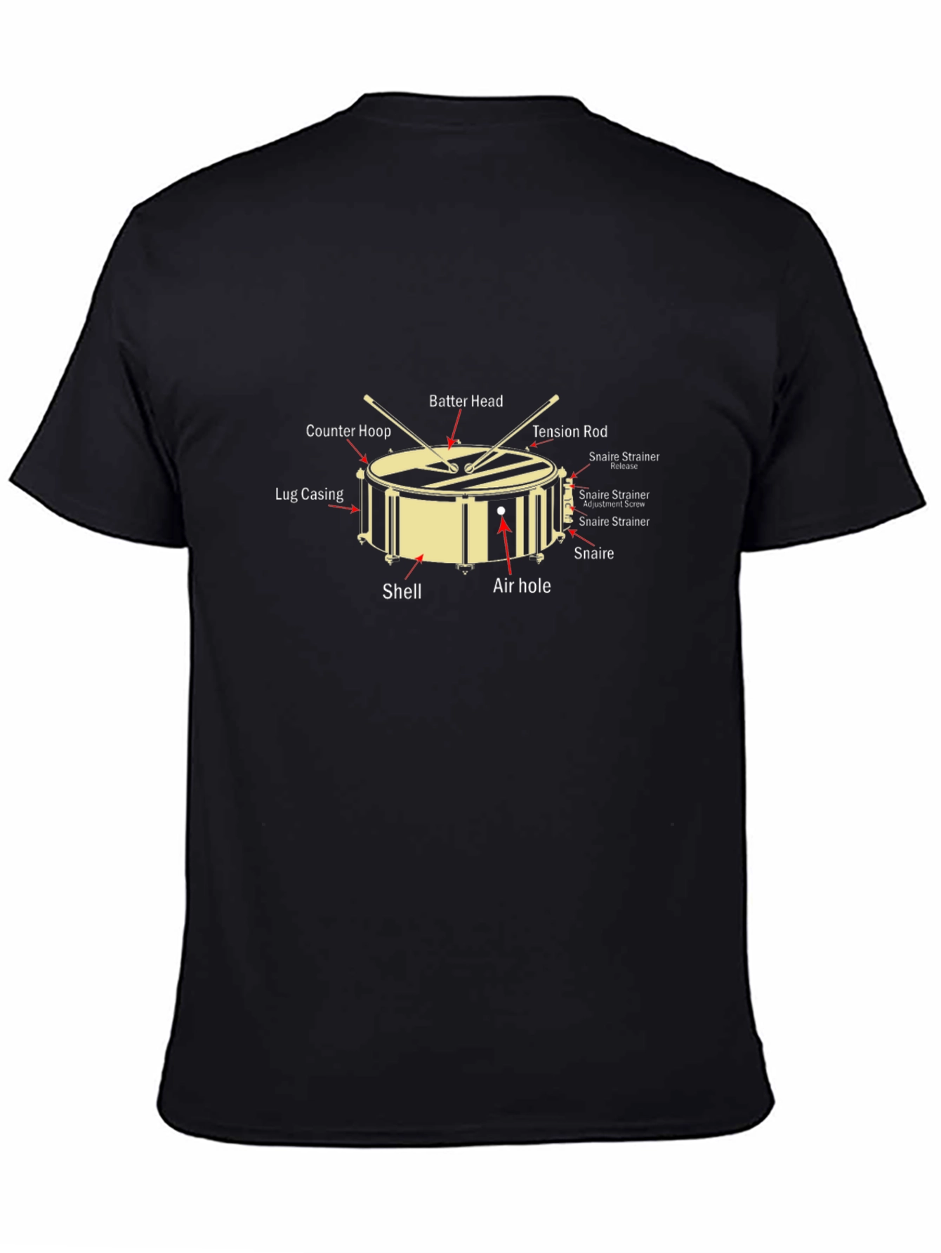 Snare Drum Parts T-Shirt - Musician Apparel