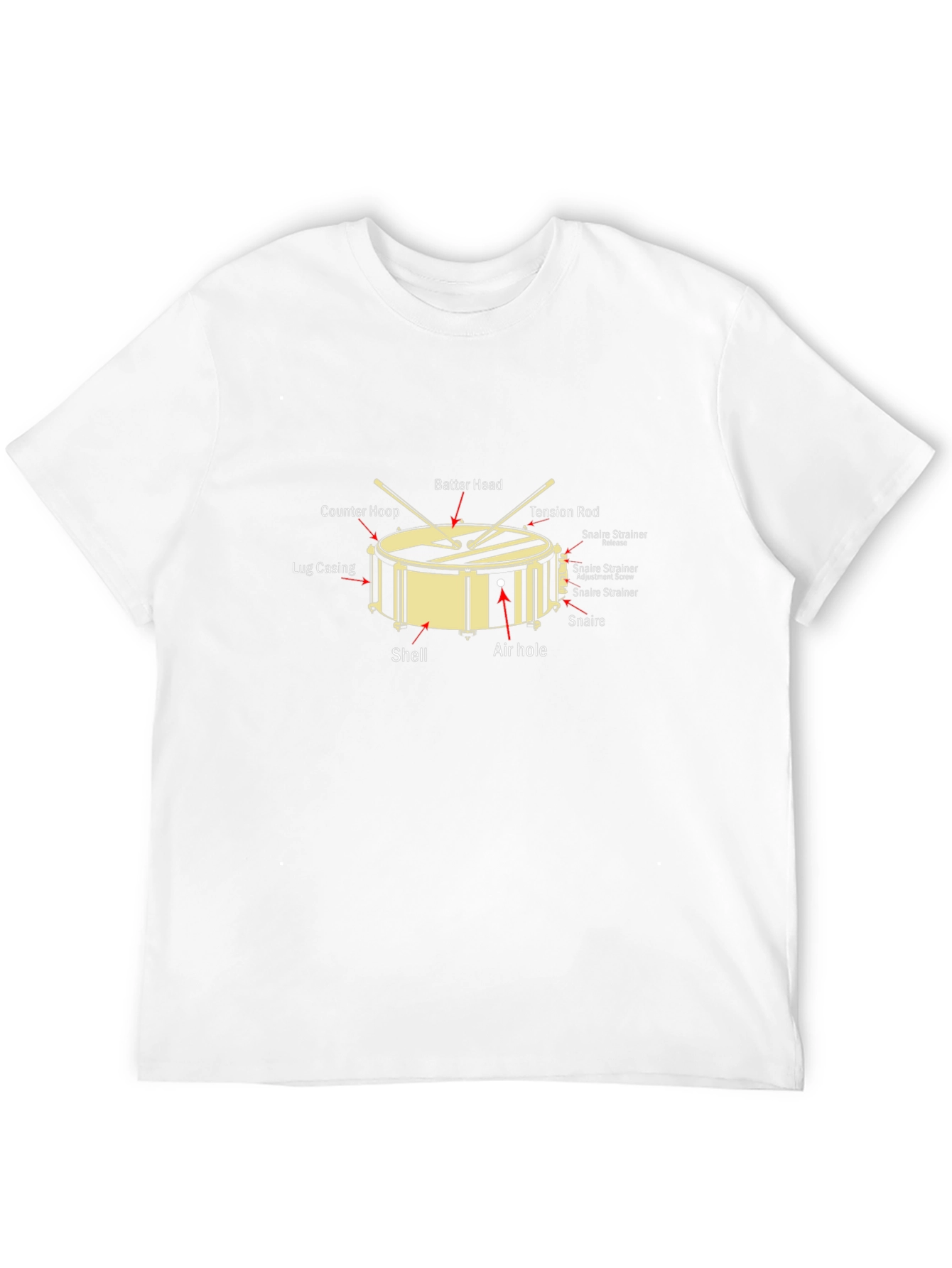 Snare Drum Parts T-Shirt - Musician Apparel