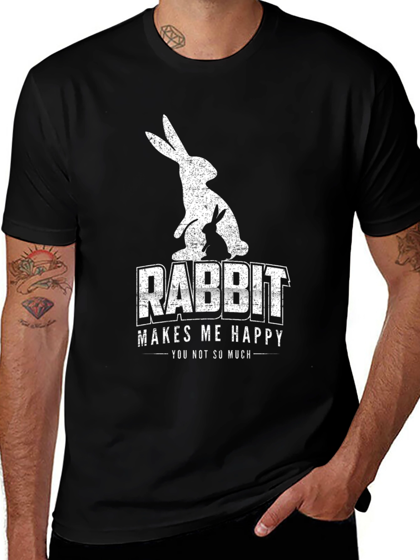 Rabbit Makes Me Happy Graphic Tee - Unisex