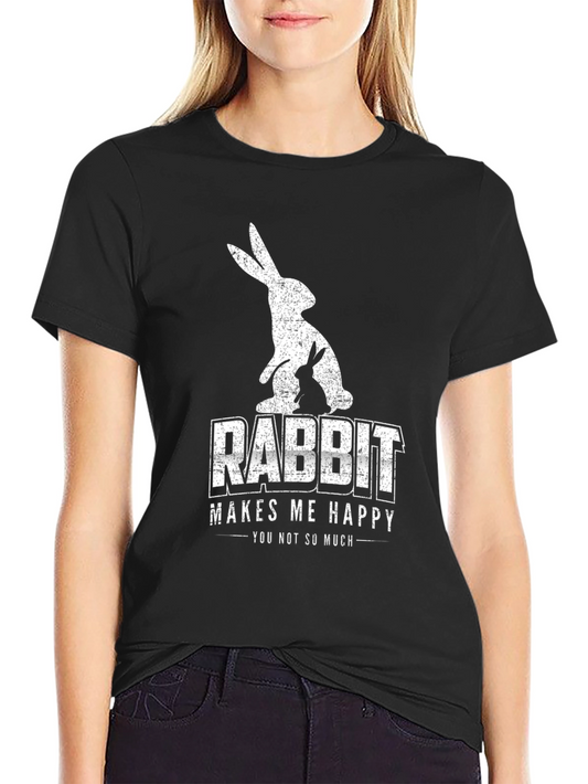 Rabbit Makes Me Happy Graphic Tee - Unisex