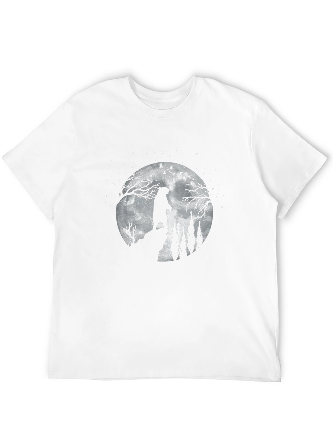 Bear Moon Silhouette Black T-Shirt