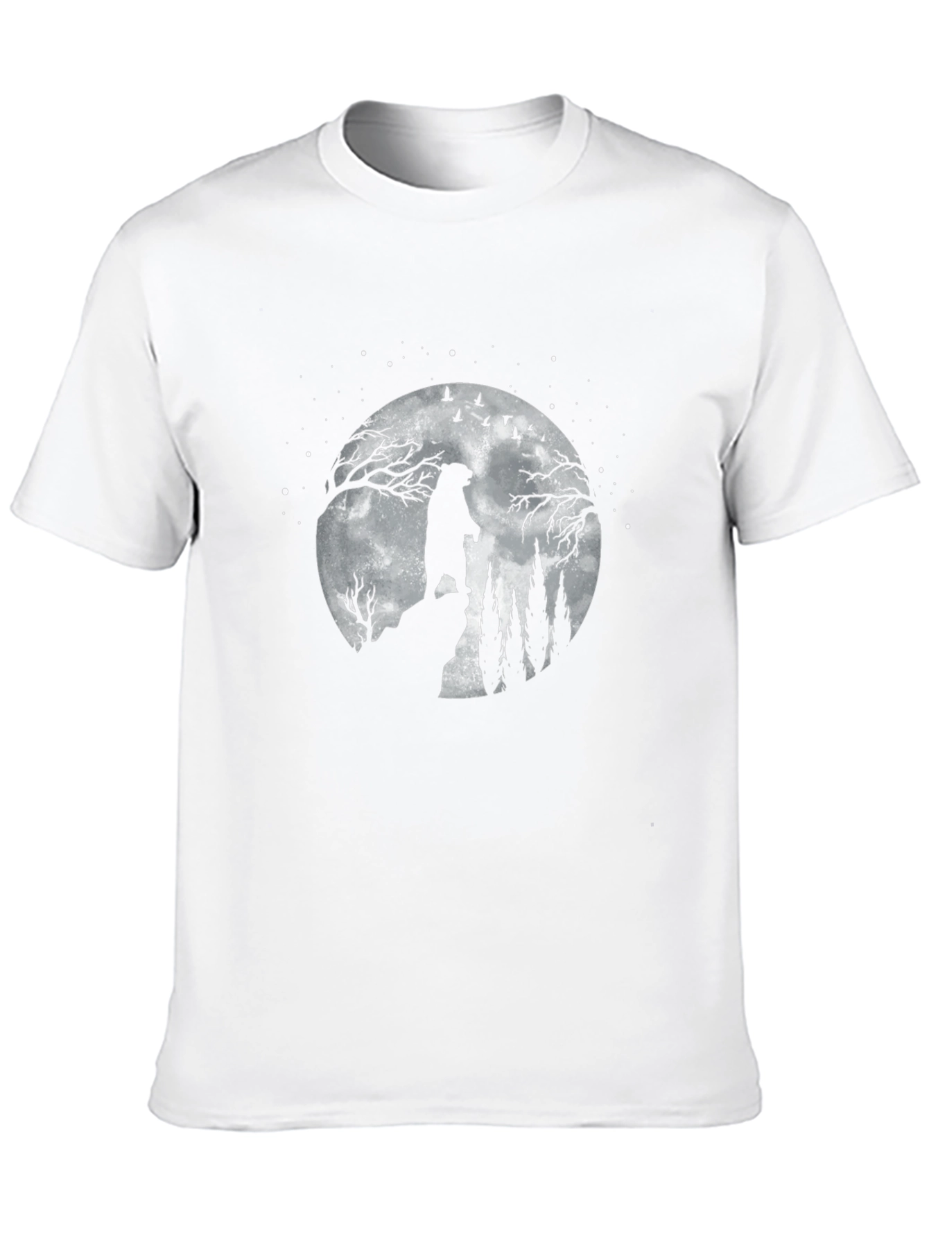 Bear Moon Silhouette Black T-Shirt