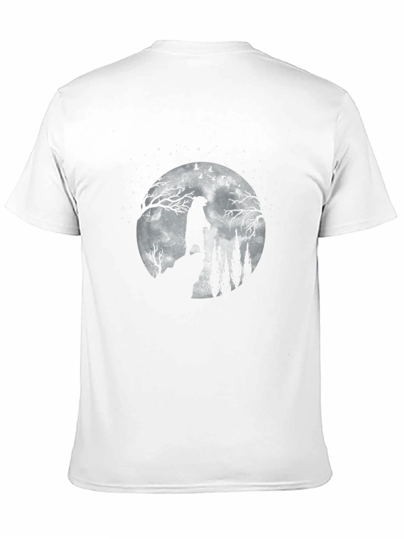 Bear Moon Silhouette Black T-Shirt