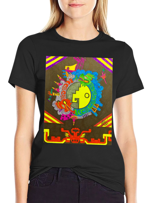 Aztec Inspired Graphic Tee - Black
