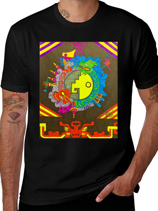 Aztec Inspired Graphic Tee - Black