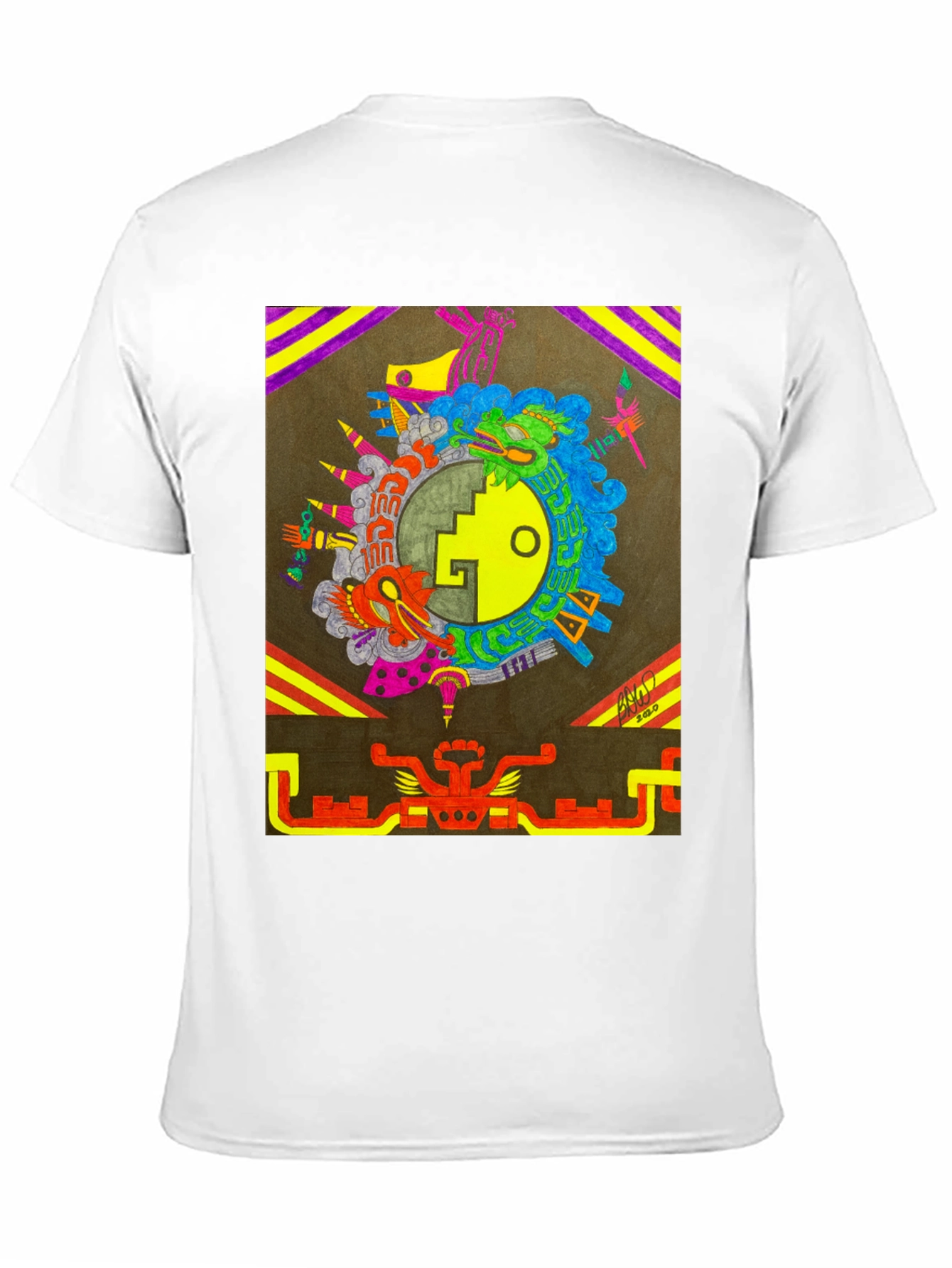 Aztec Inspired Graphic Tee - Black