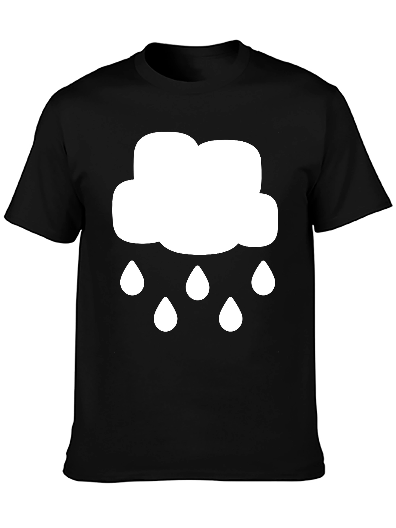 Cloud Rain T-Shirt: Mens Black Graphic Tee