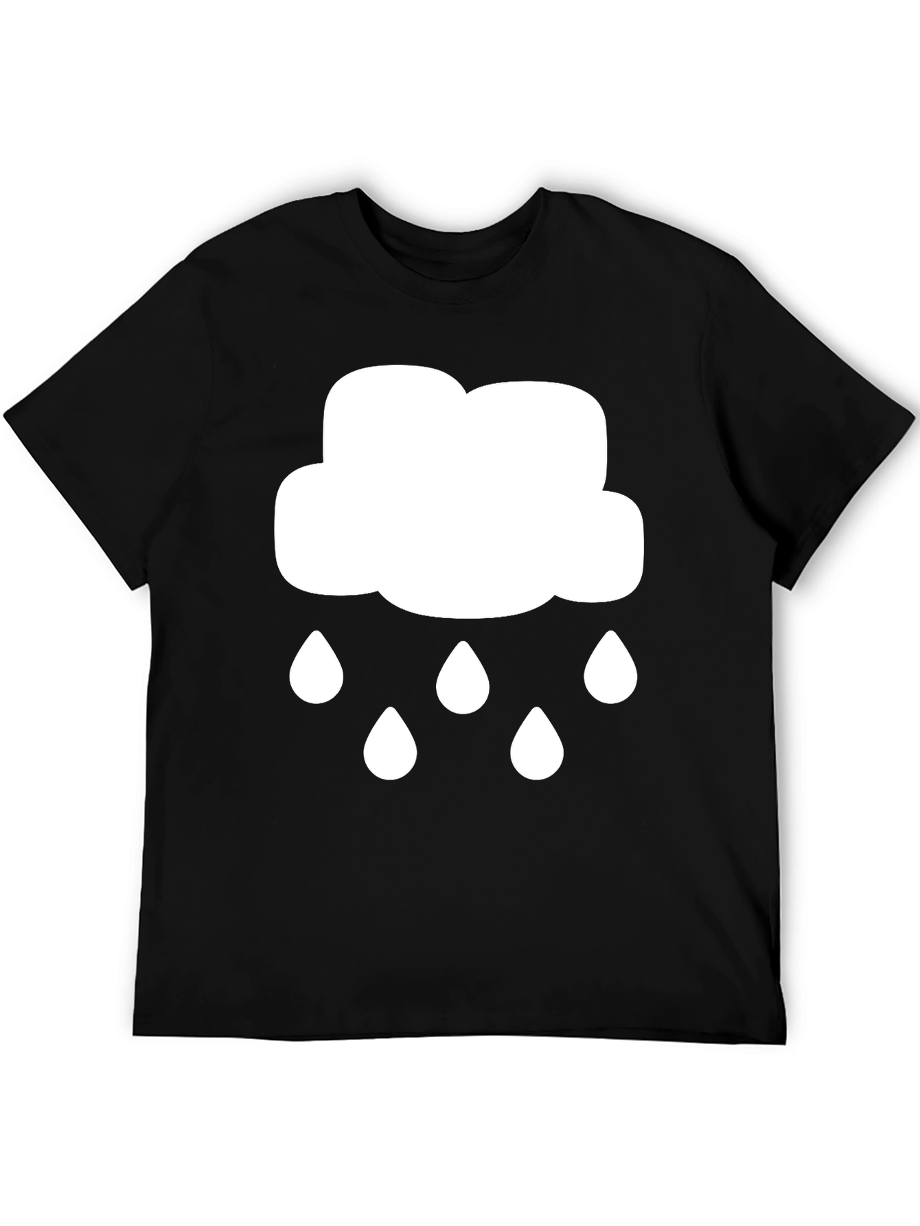 Cloud Rain T-Shirt: Mens Black Graphic Tee