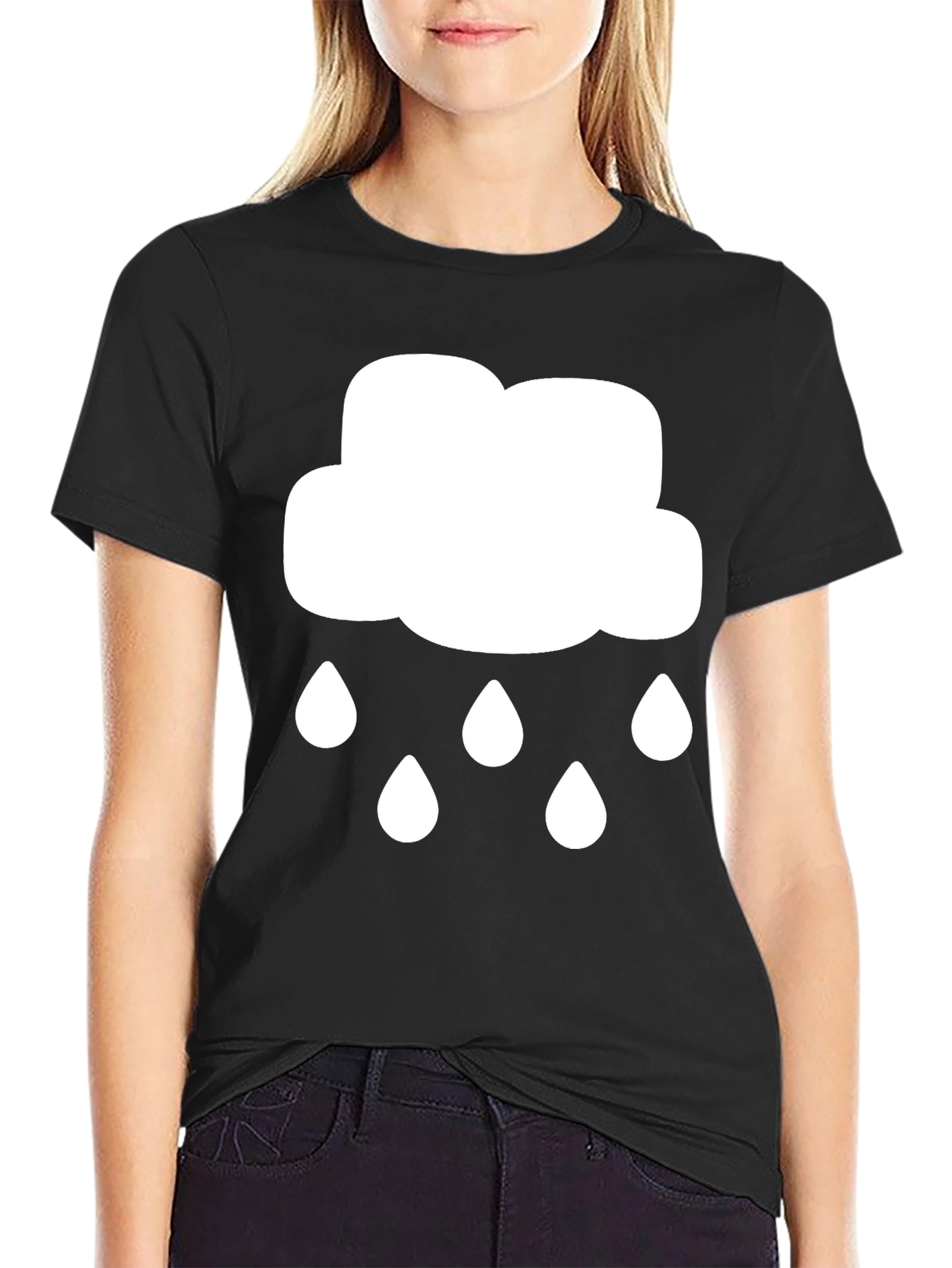 Cloud Rain T-Shirt: Mens Black Graphic Tee