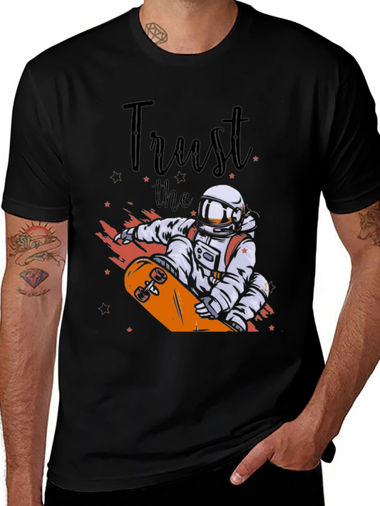 Astronaut Skateboard T-Shirt - Trust the Process Tee