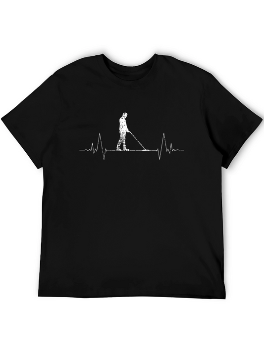 Metal Detector Heartbeat T-Shirt - Treasure Hunting Pulse Tee