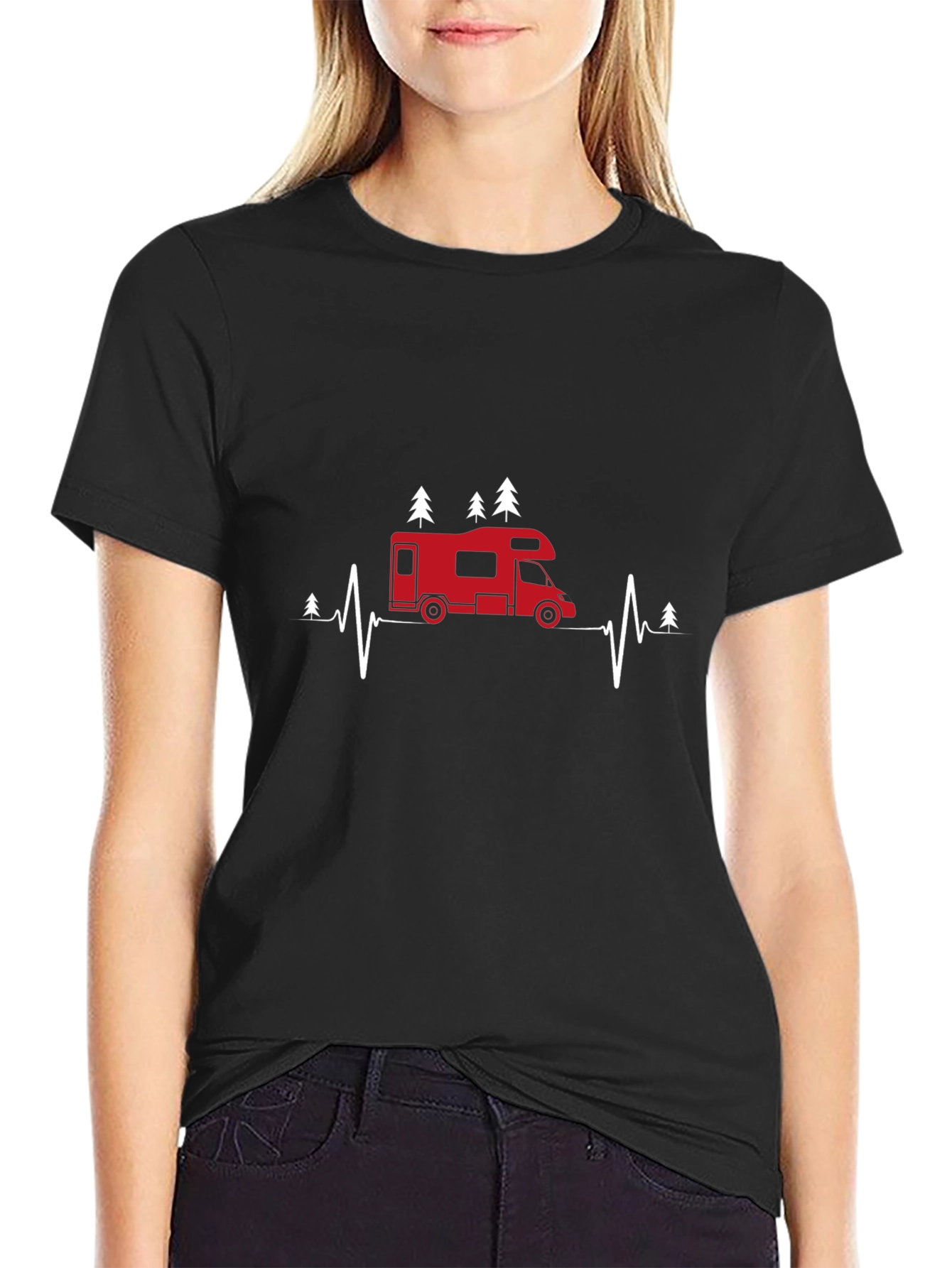 RV Heartbeat Graphic Tee - Camping Life T-Shirt