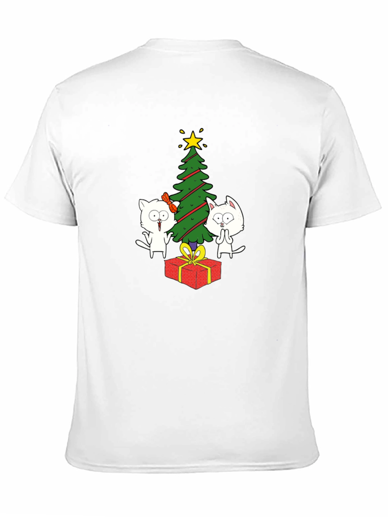 Festive Cat Christmas Tree Graphic Tee