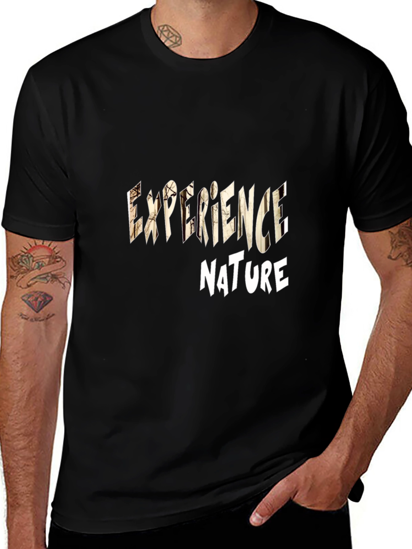 Experience Nature Graphic Tee - Black Casual T-Shirt