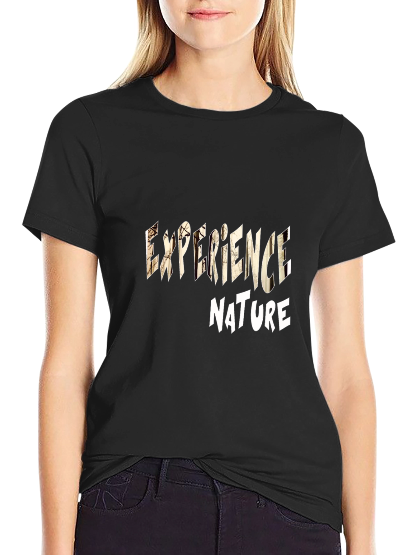 Experience Nature Graphic Tee - Black Casual T-Shirt