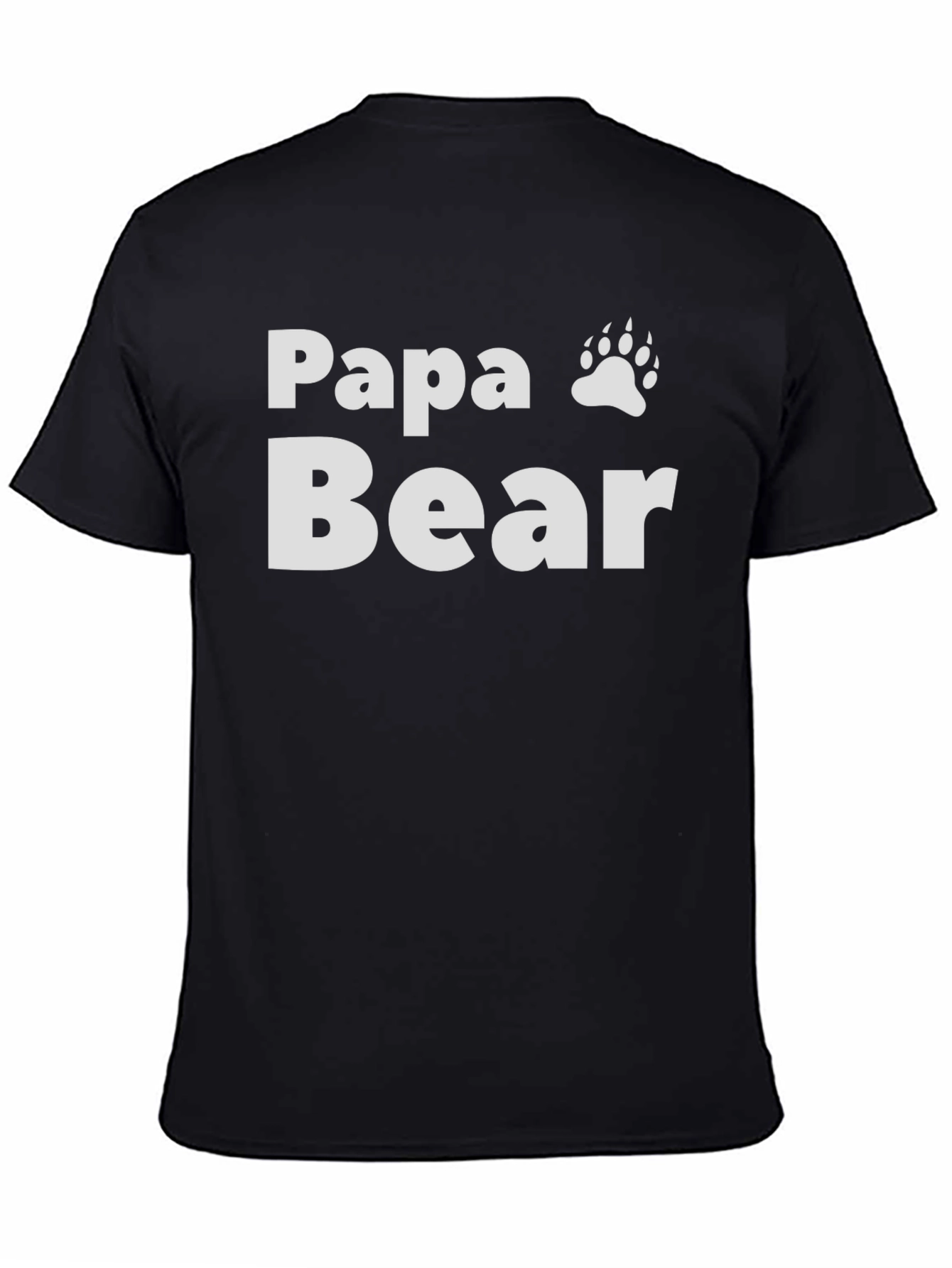 Papa Bear Graphic Tee - Black Cotton Blend T-Shirt