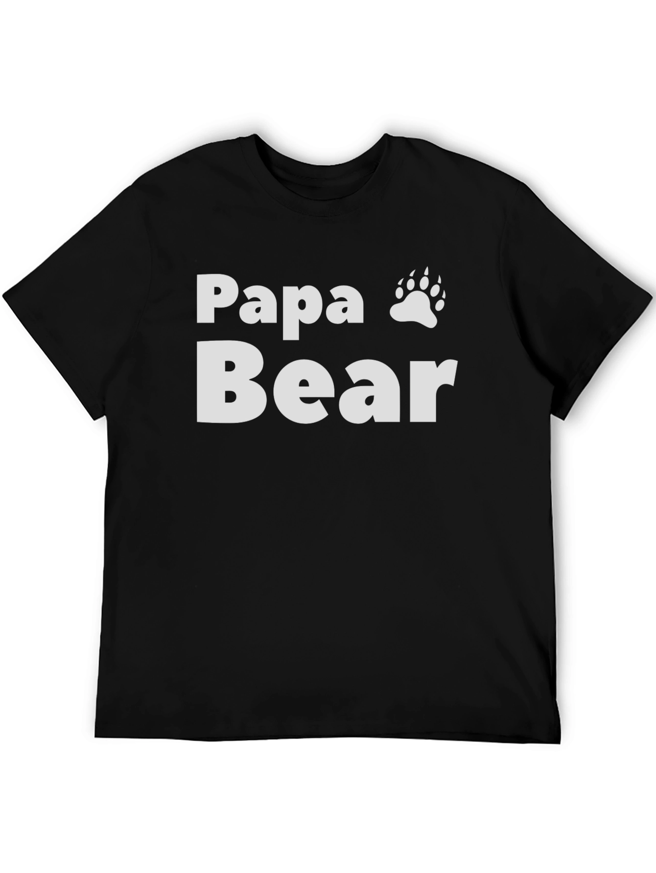 Papa Bear Graphic Tee - Black Cotton Blend T-Shirt